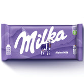Milka Alpine Milk Chocolate Bar, Smooth and Creamy, Perfect for Sharing, 100g